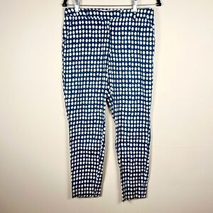 Navy and white ikat pattern H&M cotton pencil pants